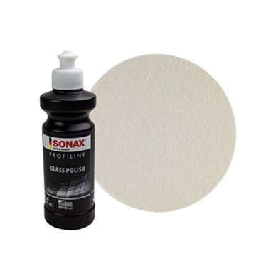SONAX PROFILINE GLASSPOLISH GLASSCHEIBENPOLITUR + FILZPAD KRATZERENTFERNER GLASPOLITUR - 1