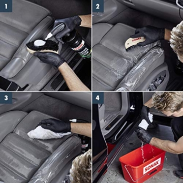 SONAX PROFILINE LeatherCleaner (1 Liter) extra starker Schaum-Lederreiniger für hochwertige Lederausstattungen aus pigmentiertem Glattleder / Art-Nr. 02703000 - 5