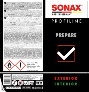 SONAX PROFILINE Prepare (400 ml) spezielles Lösemittelgemisch zum effektiven Entfernen von Fett- und Ölfilmen auf Fahrzeuglacken, Art-Nr. 02373000 - 2