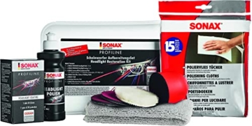 SONAX Profiline Scheinwerferpolitur Aufbereitungsset zur Pflege und Auffrischung von vergilbten und vermatteten Scheinwerfern | Art-Nr. 04057410 - 1