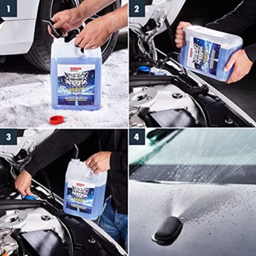 SONAX WinterBeast AntiFrost+KlarSicht Gebrauchsfertig bis -20 °C (5 Liter) schneller, schlierenfreier und effektiver Scheibenreiniger für den Winter | Art-Nr. 01355000 - 6