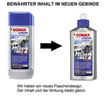 SONAX XTREME Polish+Wax 2 AktionsSet 70 Jahre (500 ml) inkl. gratis Applikationsschwamm und Mikrofasertuch | Art-Nr. 02078410 - 4