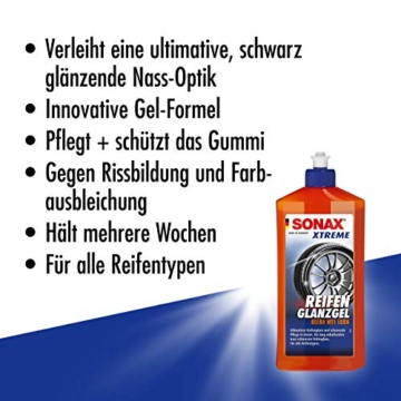 SONAX XTREME ReifenGlanzGel (500 ml) pflegt & schützt Gummi & Reifen vor Rissbildung & Farbausbleichung, lang anhaltender Reifenglanz | Art-Nr. 02352410 - 3