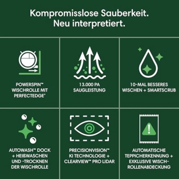 iRobot Roomba Max 705 Combo Saugroboter + AutoWash Dock: ausfahrbare, selbstreinigende Wischrolle, Wischabdeckung, Doppelbürsten, Selbstentleerung, Heißwäsche und Trocknung, umfährt Hindernisse, LiDAR - 2