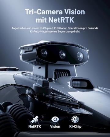 MAMMOTION LUBA Mini 2 AWD 1000 Mähroboter ohne Begrenzungskabel, Empf.1000㎡ Tri-Kamera-AI-Vision & NetRTK-Positionierung, Auto-Mapping, DropMow-Modus, 80% Steigung, Schnitthöhe 20-65mm, 10 Multi-Zonen - 2