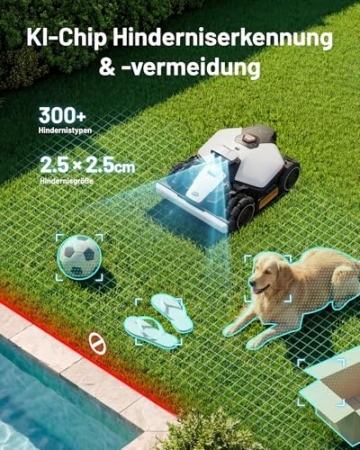 MAMMOTION LUBA Mini 2 AWD 1000 Mähroboter ohne Begrenzungskabel, Empf.1000㎡ Tri-Kamera-AI-Vision & NetRTK-Positionierung, Auto-Mapping, DropMow-Modus, 80% Steigung, Schnitthöhe 20-65mm, 10 Multi-Zonen - 7
