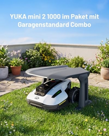 MAMMOTION YUKA mini 2 1000 Mähroboter ohne Begrenzungskabel, empfohlen für 1000 m², 360°-LiDAR + Kameranavigation mit KI-Steuerung, Erkennung von > 300 Hindernissen (YUKA mini 2 1000+Garage) - 2
