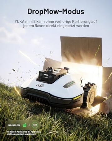 MAMMOTION YUKA mini 2 1000 Mähroboter ohne Begrenzungskabel, empfohlen für 1000 m², 360°-LiDAR + Kameranavigation mit KI-Steuerung, Erkennung von > 300 Hindernissen (YUKA mini 2 1000+Garage) - 5