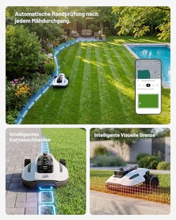 MAMMOTION YUKA mini 2 1000 Mähroboter ohne Begrenzungskabel, empfohlen für 1000 m², 360°-LiDAR + Kameranavigation mit KI-Steuerung, Erkennung von > 300 Hindernissen (YUKA mini 2 1000+Garage) - 7