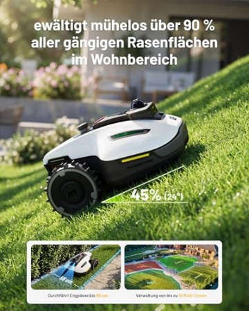 MAMMOTION YUKA mini 2 1000 Mähroboter ohne Begrenzungskabel, empfohlen für 1000 m², 360°-LiDAR + Kameranavigation mit KI-Steuerung, Erkennung von > 300 Hindernissen (YUKA mini 2 1000+Garage) - 8