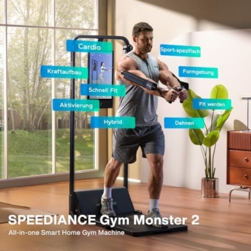 Speediance Gym Monster 2 Smart Home Gym, Upgraded AI-Powered Home Workout Maschine, Multifunktionale Smith Maschine, Ganzkörper-Krafttraining Fitnessgeräte, All-in-One Workout Station(Works Plus 2.0) - 2