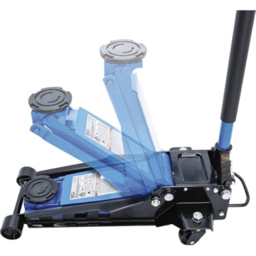 BGS 7873 | Rangier-Wagenheber | hydraulisch | 3,0 t | Hubhöhe 75 - 510 mm | Doppelhubkolben-Mechanik | Hubteller Ø 110 mm | 2 öl- und säurebeständige Stahl-Lenkrollen - 3