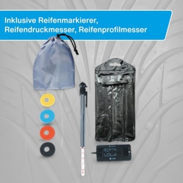 cartrend Felgenbaumwagen, Felgenbaum fahrbar mit Reifenschutzhülle, bis 255 mm Reifenbreite, felgenschonende Auflagen - 3