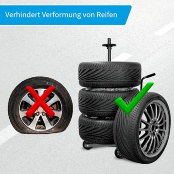 cartrend Felgenbaumwagen, Felgenbaum fahrbar mit Reifenschutzhülle, bis 255 mm Reifenbreite, felgenschonende Auflagen - 9