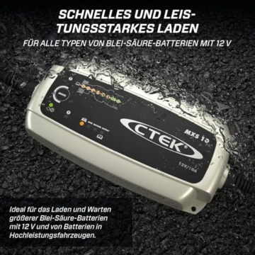 CTEK MXS 10 Batterieladegerät 12V für große Fahrzeugbatterien | Für Boot, Wohnwagen & größere Fahrzeuge, professionelle Ladetechnologie, robust & zuverlässig - 3