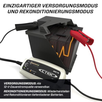 CTEK MXS 10 Batterieladegerät 12V für große Fahrzeugbatterien | Für Boot, Wohnwagen & größere Fahrzeuge, professionelle Ladetechnologie, robust & zuverlässig - 5