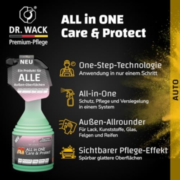 Dr. Wack – A1 All in ONE Care & Protect Autopflege 500 ml I Für alle Auto-Außenoberflächen I Schutz, Pflege & Versiegelung in 1 Schritt I Lackpflege, Felgenschutz, Reifenpflege & Regenabweiser - 2