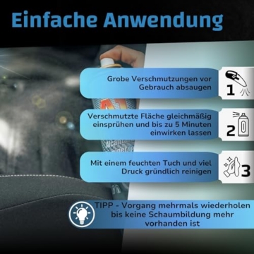DR. WACK - A1 Polster-/Alcantara Reiniger Pro 400 ml - Effektiver Polsterreiniger gegen hartnäckige Flecken - Fleckenentferner Autositze - Geruchsneutralisierer Auto - Hochwertige Autopflege - 4