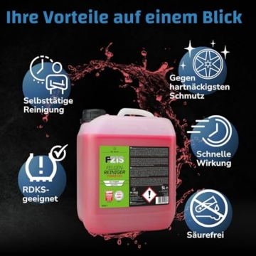 DR. WACK P21S Felgenreiniger Power Gel 5 Liter - Felgen-Spray mit Gel-Formel & Wirkindikator - Schnelle & schonende Reinigung - Hochwertige Autopflege - 5