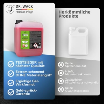 DR. WACK P21S Felgenreiniger Power Gel 5 Liter - Felgen-Spray mit Gel-Formel & Wirkindikator - Schnelle & schonende Reinigung - Hochwertige Autopflege - 6