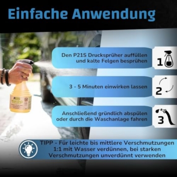 DR. WACK - P21S HIGH END Felgenreiniger 5 Liter - Felgen Spray mit Gel-Formel & Wirkindikator - Schnelle & schonende Reinigung - Hochwertige Autopflege - 4