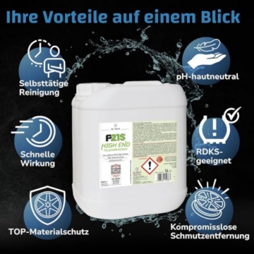 DR. WACK - P21S HIGH END Felgenreiniger 5 Liter - Felgen Spray mit Gel-Formel & Wirkindikator - Schnelle & schonende Reinigung - Hochwertige Autopflege - 5