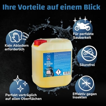 Dr. Wack - S100 Total Reiniger Plus 5 Liter - Effektiver Motorrad-Reiniger mit Gel-Formel - Schonende Reinigung von Verschmutzungen - Hohe Ergiebigkeit & Reinigungskraft - Hochwertige Motorradpflege - 5