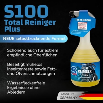 Dr. Wack - S100 Total Reiniger Plus 750 ml - Effektiver Motorrad-Reiniger mit Gel-Formel - Schonende Reinigung von Verschmutzungen - Hohe Ergiebigkeit & Reinigungskraft - Hochwertige Motorradpflege - 2