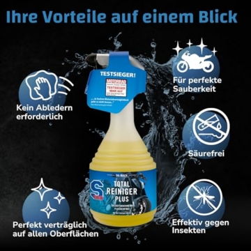 Dr. Wack - S100 Total Reiniger Plus 750 ml - Effektiver Motorrad-Reiniger mit Gel-Formel - Schonende Reinigung von Verschmutzungen - Hohe Ergiebigkeit & Reinigungskraft - Hochwertige Motorradpflege - 5