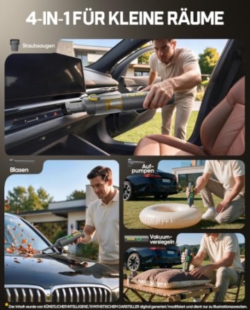 Fanttik Slim V8 APEX Kabelloser Akku Autostaubsauger, 4-in-1 Mini (Grau) | tragbarer RobustClean™ Handstaubsauger mit 19000 Pa/45 AW, 2 Saugmodi, One-Touch-Entleerung für Auto, Bürotisch, Tastaturen - 2