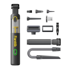 Fanttik Slim V8 APEX Kabelloser Akku Autostaubsauger, 4-in-1 Mini (Grau) | tragbarer RobustClean™ Handstaubsauger mit 19000 Pa/45 AW, 2 Saugmodi, One-Touch-Entleerung für Auto, Bürotisch, Tastaturen - 1