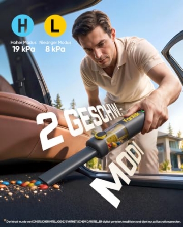 Fanttik Slim V8 APEX Kabelloser Akku Autostaubsauger, 4-in-1 Mini (Grau) | tragbarer RobustClean™ Handstaubsauger mit 19000 Pa/45 AW, 2 Saugmodi, One-Touch-Entleerung für Auto, Bürotisch, Tastaturen - 6