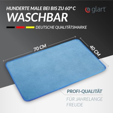 Glart 47TB 2er Set Auto Microfasertuch Trockentücher für Autopflege, Autolack, Motorrad, Küche, Geschirr - Mikrofasertuch Waffel Trockentuch - 70x40 cm blau, Mikrofasertücher auch für Fensterputzer - 6