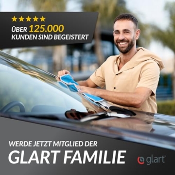 Glart 47TB 2er Set Auto Microfasertuch Trockentücher für Autopflege, Autolack, Motorrad, Küche, Geschirr - Mikrofasertuch Waffel Trockentuch - 70x40 cm blau, Mikrofasertücher auch für Fensterputzer - 8