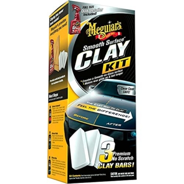 Meguiar's G191700EU Smooth Surface Clay Kit, Reinigungsknete im Set | 3x60g Lehm/473ml Quik Detailer/1 Supreme Shine Tuch - 1