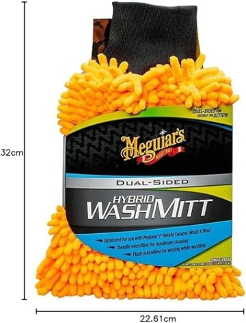 Meguiar's Hybrid Wash Mitt Waschhandschuh - Beidseitige Mikrofaser für optimale Reinigung und Schutz, Maschinenwaschbar, wiederverwendbar, kratzfrei, Autopflege, X210200EU - 2