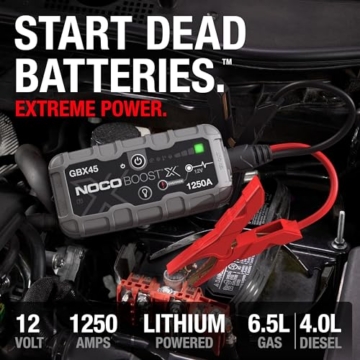 NOCO Boost X GBX45 1250A Starthilfe Powerbank 6,5L Benzin & 4,0L Diesel | UltraSafe-Technologie: funkenfrei & Verpolungsschutz – für 12V-Kfz: Pkw, Motorrad, SUV, Boot, Transporter, Wohnmobil u.v.m. - 2