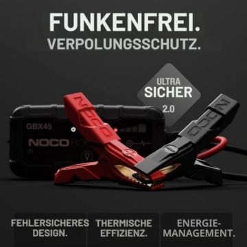 NOCO Boost X GBX45 1250A Starthilfe Powerbank 6,5L Benzin & 4,0L Diesel | UltraSafe-Technologie: funkenfrei & Verpolungsschutz – für 12V-Kfz: Pkw, Motorrad, SUV, Boot, Transporter, Wohnmobil u.v.m. - 4
