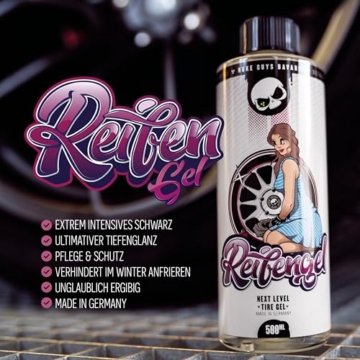 Nuke Guys Auto Reifengel 500ml Reifenpflege - pflegt und schützt den Gummi der Reifen - für intensives Schwarz - neuwertige Optik und langanhaltender Glanz - 2