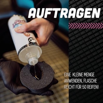 Nuke Guys Auto Reifengel 500ml Reifenpflege - pflegt und schützt den Gummi der Reifen - für intensives Schwarz - neuwertige Optik und langanhaltender Glanz - 3