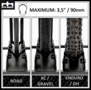 RTR BIKES Double Up Fahrradständer Boden für 2 Fahrräder - Vertikal & Freistehend auf Rollen - E-Bike geeignet bis 60kg (2x30kg) - Platzsparend 0,5m² - Ohne Bohren - Made in EU - 5