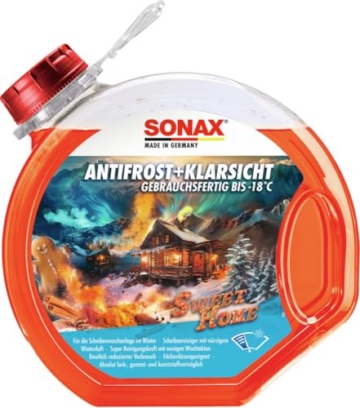 SONAX AntiFrost+KlarSicht bis -18 °C Sweet Home (3 Liter) schneller, schlierenfreier und effektiver Scheibenreiniger für den Winter | Art-Nr. 01364000 - 1
