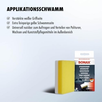 SONAX ApplikationsSchwamm (1 Stück) | Spezialschwamm zum Auftragen und Verarbeiten von Polituren, Wachsen, Kunststoffpflegemitteln etc. - 3