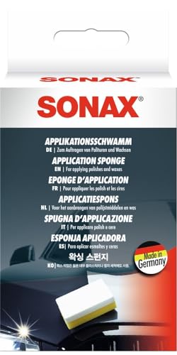SONAX ApplikationsSchwamm (1 Stück) | Spezialschwamm zum Auftragen und Verarbeiten von Polituren, Wachsen, Kunststoffpflegemitteln etc. - 1