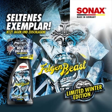 SONAX Auto Felgenreinigung Bundle | Auto Reinigungsset - Wascheimer Felgenbeast mit Deckel + Grit Guard Eimereinsatz | 2X Felgenbeast Felgenreiniger 1 Liter - 7