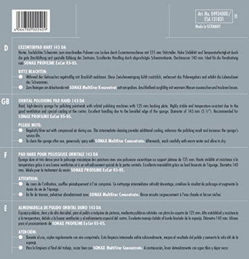 SONAX ExzenterPad hart 143 DA (1 Stück) harter feinporiger Schwamm zum Schleifpolieren von verkratzten und verwitterten Fahrzeuglacken | Art-Nr. 04934000 - 3