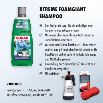 SONAX XTREME Foam Giant Snow Foam Shampoo 1 Liter