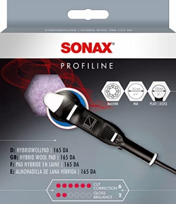 SONAX HybridwollPad 165 DA(1 Stück) | Effektives Schleifpad für Exzenterpoliermaschinen | Art-Nr. 04941000 - 2