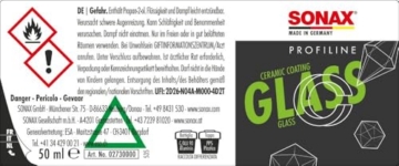 SONAX PROFILINE CeramicCoating CC Glass (50 ml) | Hydrophobe Versiegelung für echtes Glas am Fahrzeug - 2