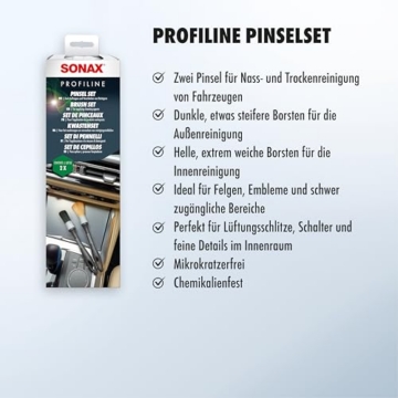 SONAX PROFILINE PinselSet (2 Stück) | für die Reinigung von Felgen, Emblemen, Lüftungsschlitzen und Anderen schwer zugänglichen Bereichen am Fahrzeug - 3
